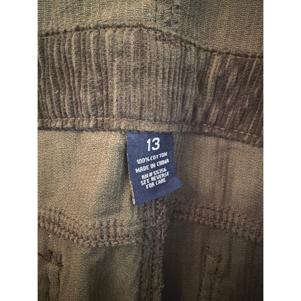 Old Navy Women's Corduroy Overalls Size 4 Dark Green Charcoal Slim Leg - Picture 2 of 5